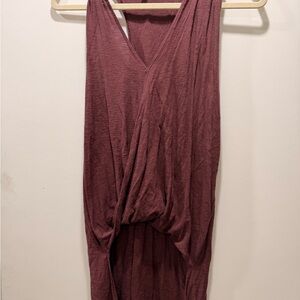 Michelle Burgundy Sleeveless Drape Top